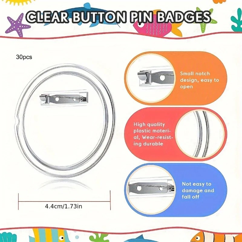 Button Badge Blank - 30 шт. акриловых заготовок для значков,
