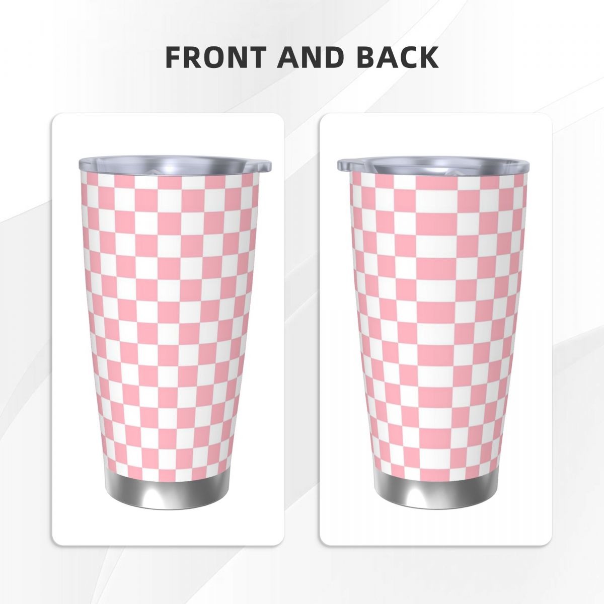 Розовый, белый, шахматный узор – обзор и цена Tumbler 20Oz White